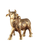 Pure Brass Large Standing Nandi Fully Engraved Sculpture | 14" Height | Sacred Hindu Art | Traditional Collection | Divine Presence | Jaipurio